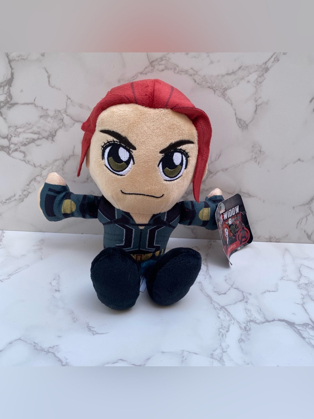 Marvel Plush Doll Bleacher Creatures Black Widow Kuricha  6" Sitting  8" Stand